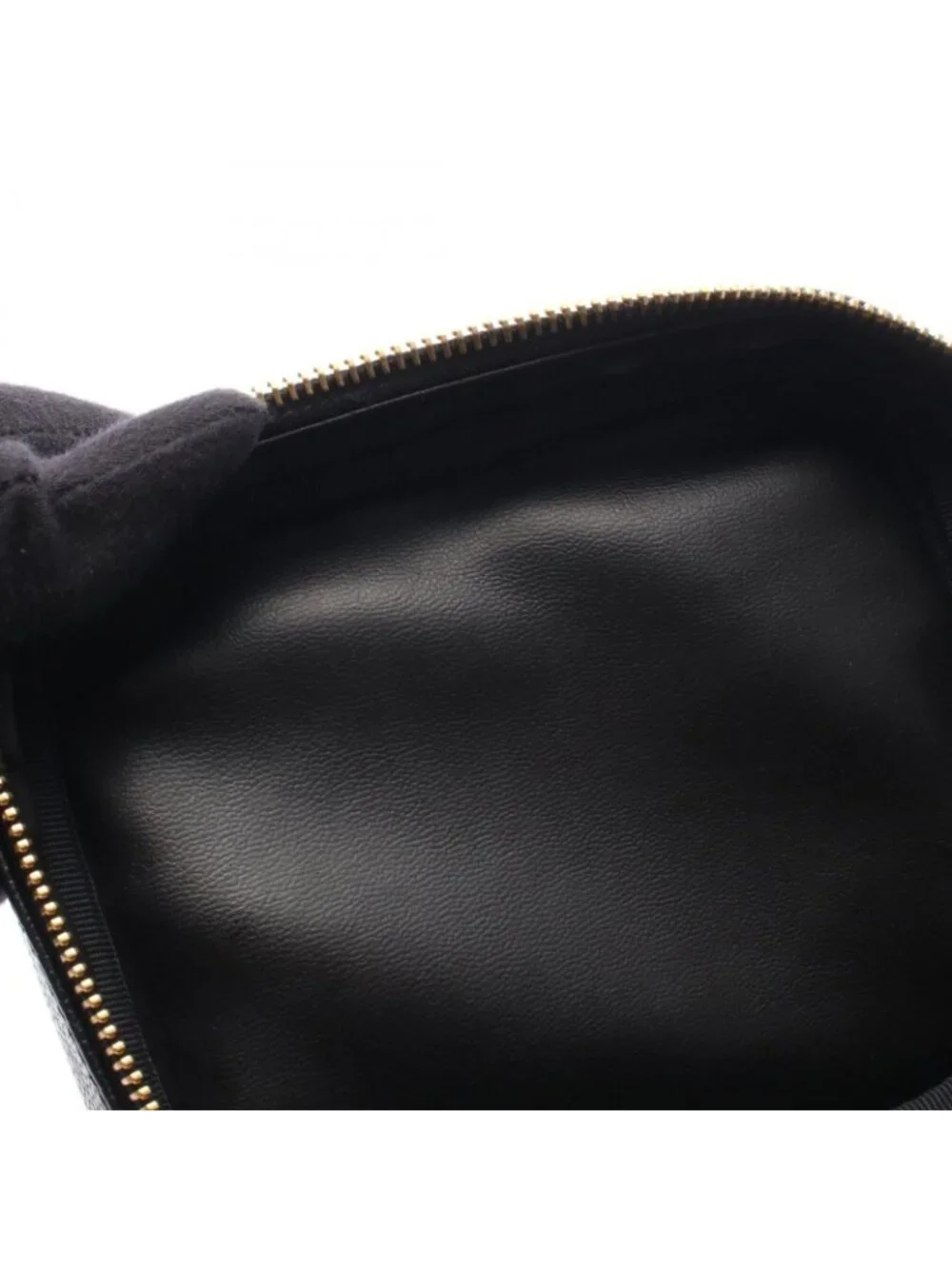 Chanel Handbag CC Logo Black Caviar Leather Quilted Vertical Vanity Bag